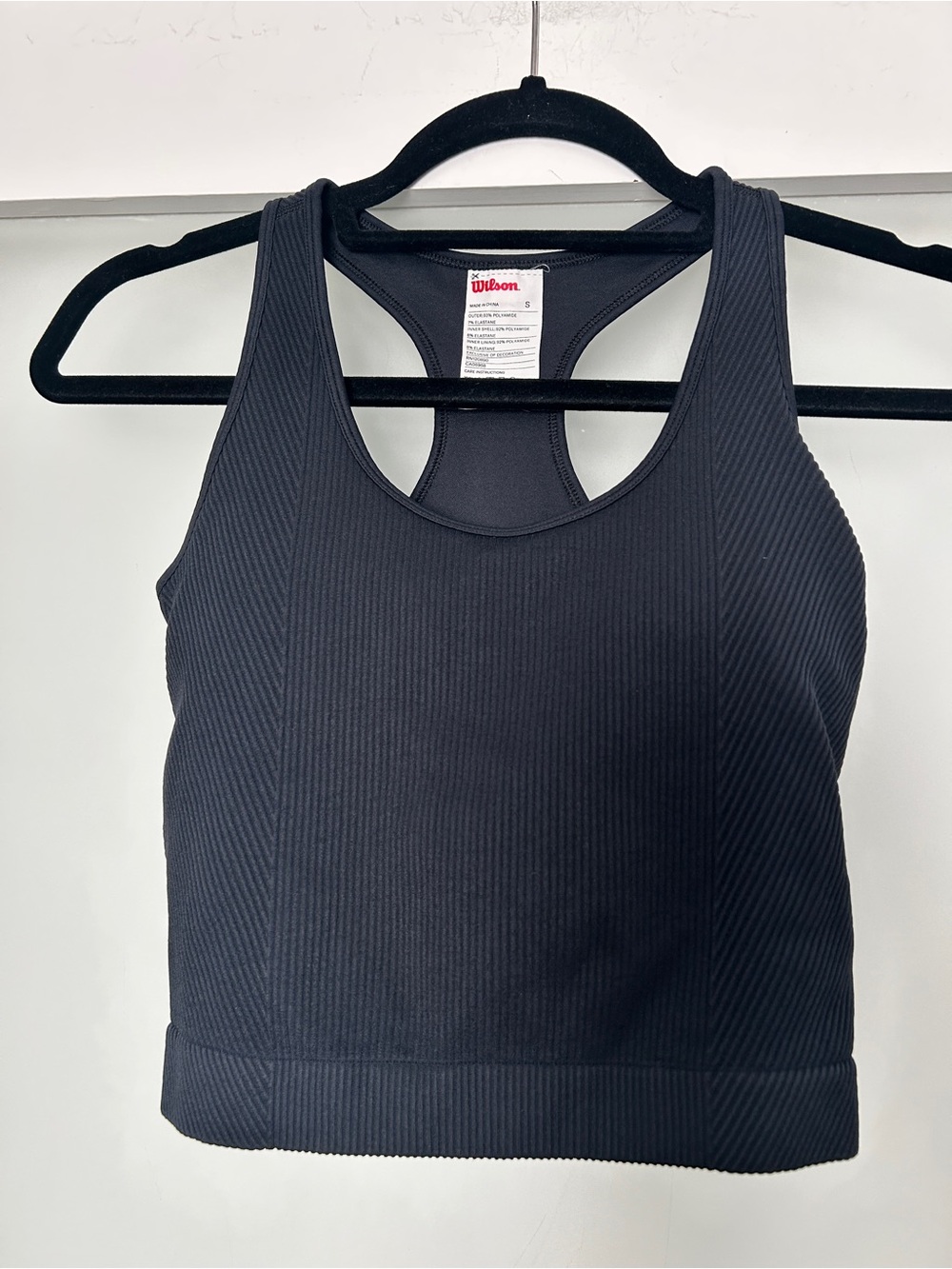 Wilson Everyday Brami ribbed black tennis tank top small